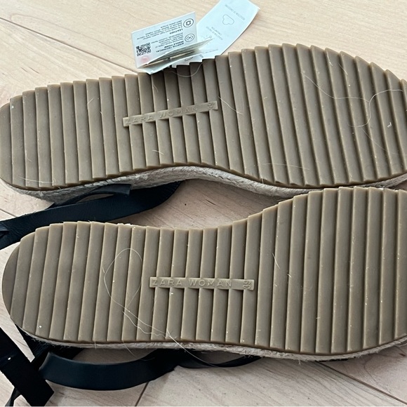 Zara leather ankle wrap strappy sandals 39 - Picture 4 of 5